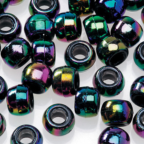 Aurora Borealis Crystal Clear Pony Beads