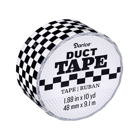 Duck Tape Printed Duct Tape, 1.88 In X 10 Yd, Black And White Checker  Design : Target